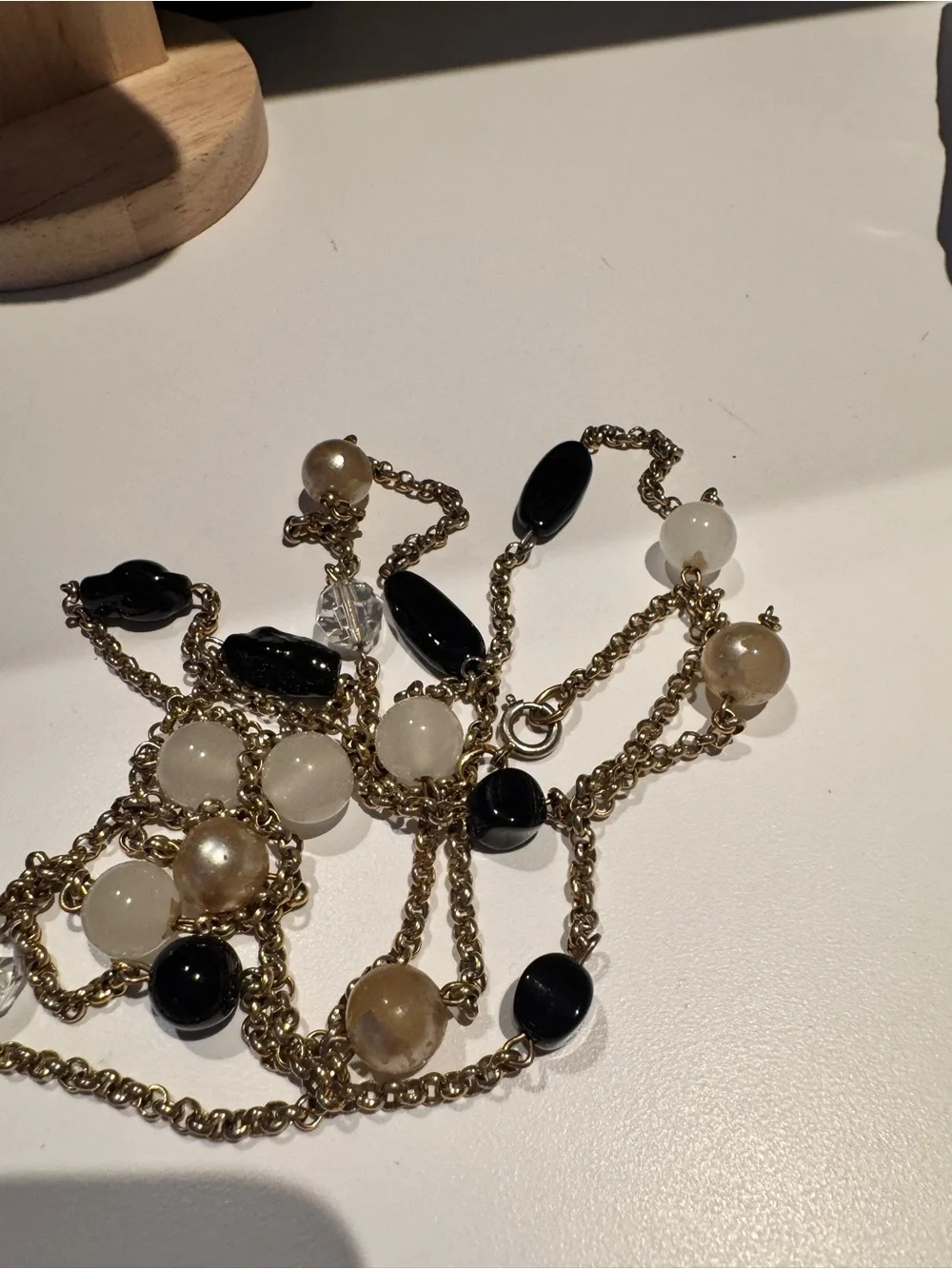 Multi-Strand Black and Gold Bead Necklace - Picture 11 of 13